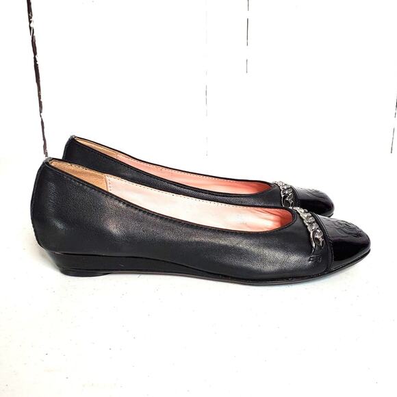 Taryn Rose Paola Soft Leather Cap Toe Ballerina Pumps 6 - Picture 3 of 11